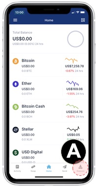 send and receive bitcoin iOS